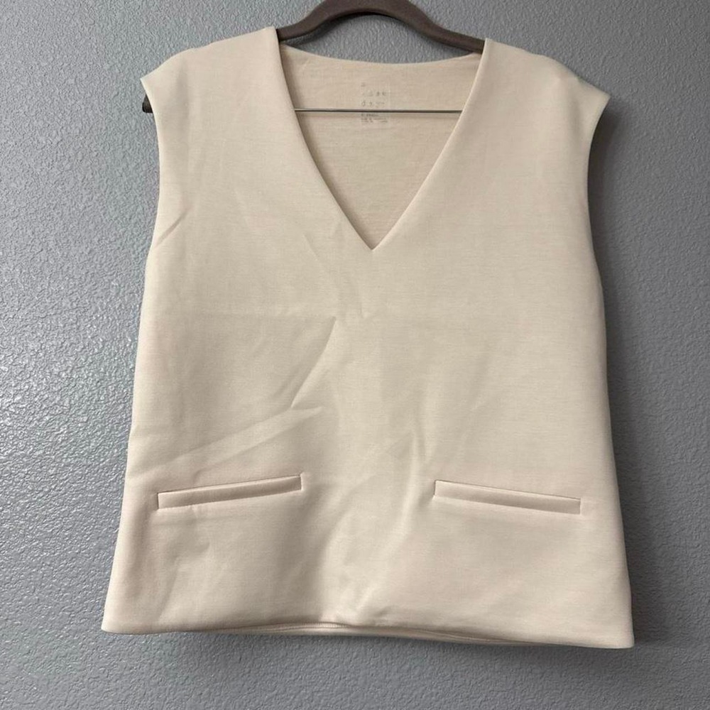 A New Day Women's  Cream Short Sleeved Vest Top